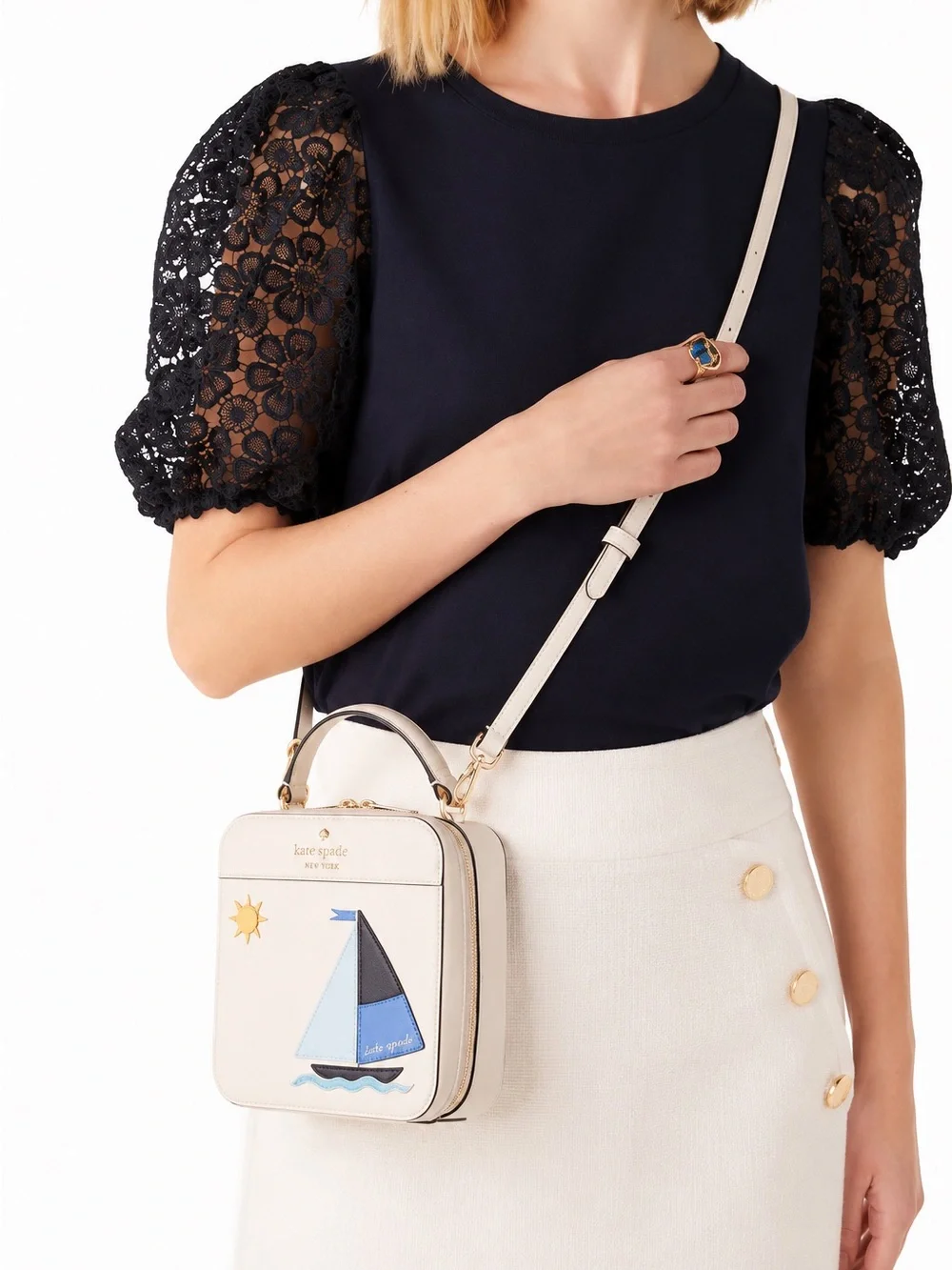 Rare Kate Spade New York Set Sail Sailboat Vanity Crossbody Novelty Bag